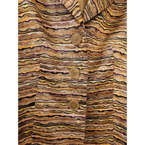 Isabel & Nina Womens Textured Knit Blazer Brown Gold Multi Color Jacket Size 6 - Picture 5 of 10